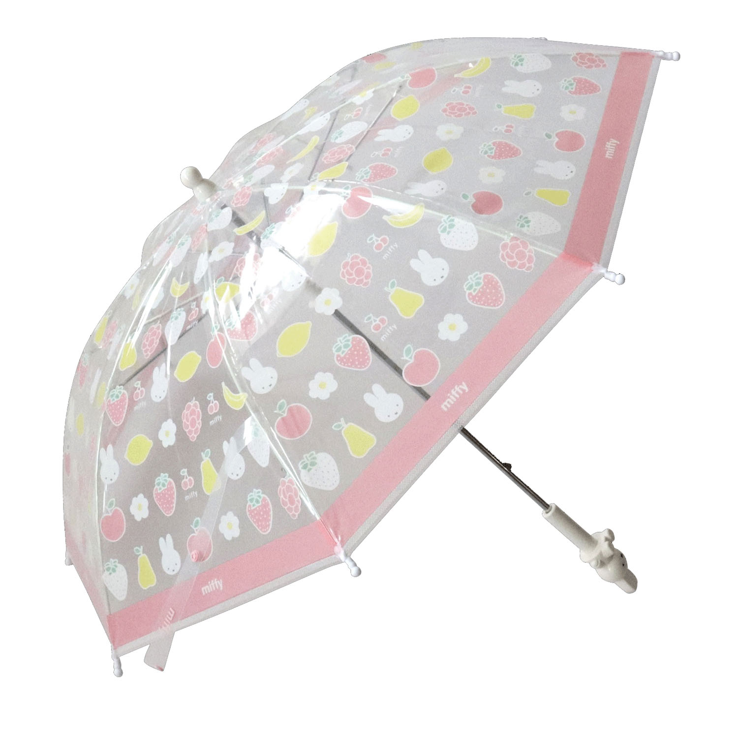 ミッフィー キッズ用ビニール長傘 お花柄 - 画像1