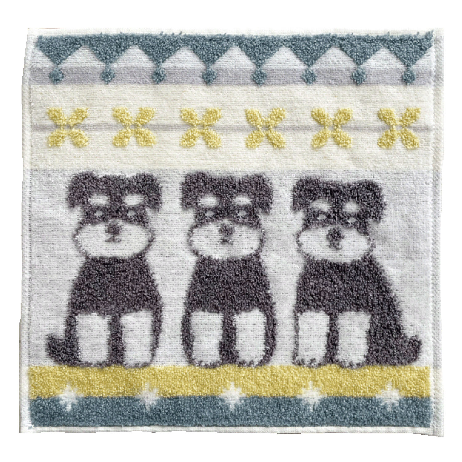 ハンカチタオル シュナウザー イエロー系