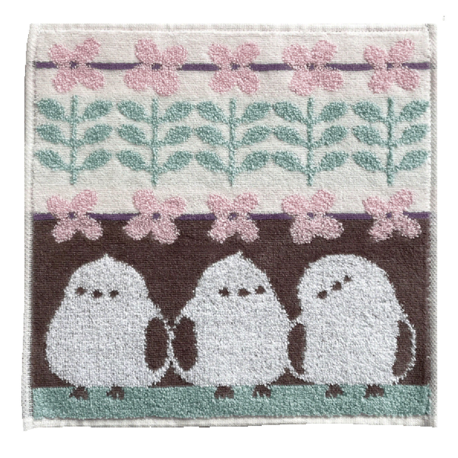 ハンカチタオル シマエナガ ピンク系