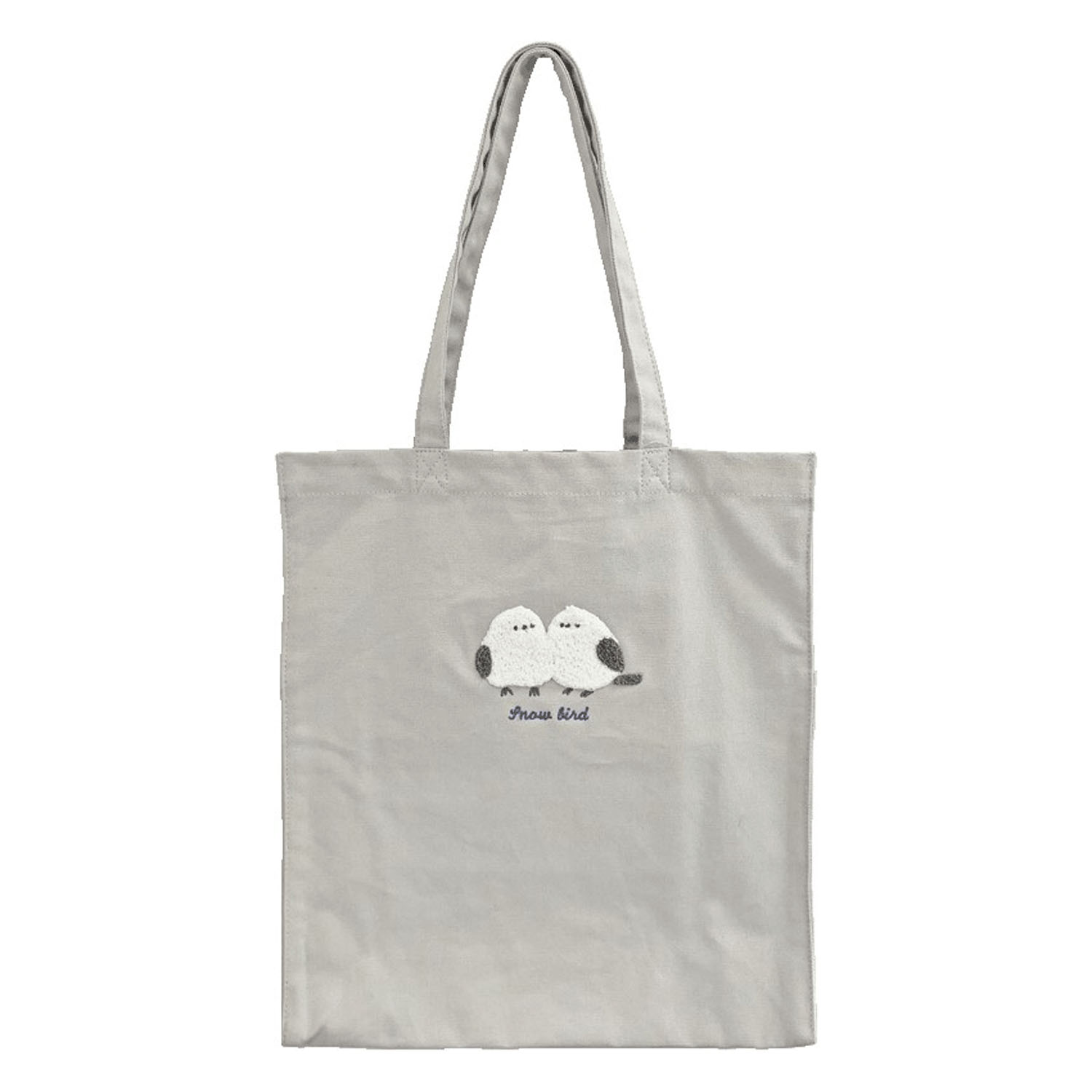 アニマルサガラ刺繍トートバッグ シマエナガ グレー - 画像1