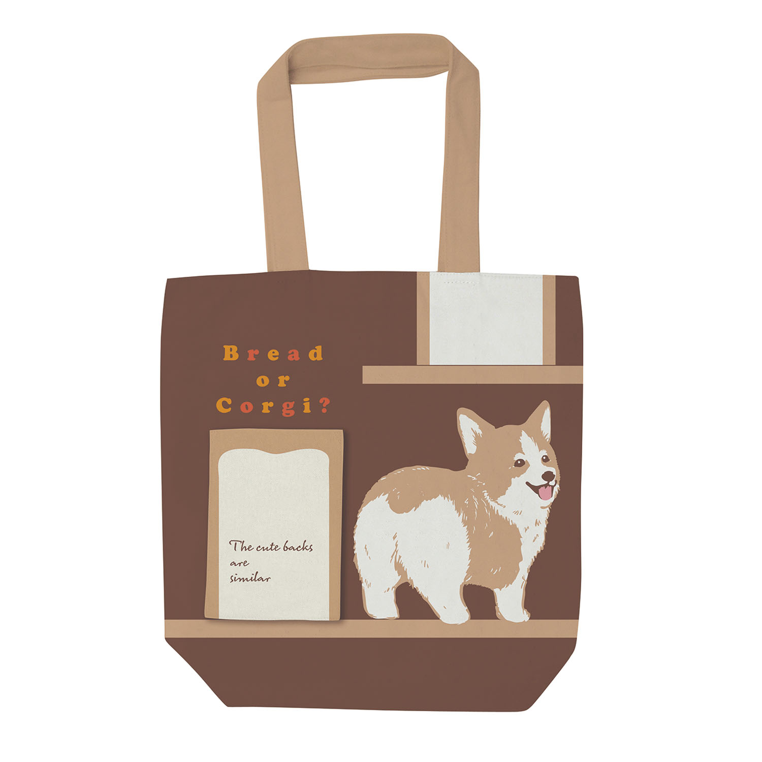 前ポケット付きトートバッグ ソラふりむき - 画像1