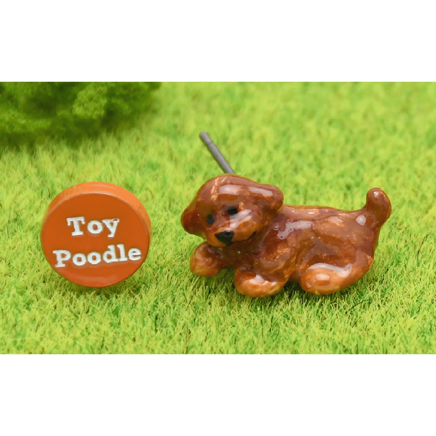 elioピアス トイプードル（ブラウン） - 画像1