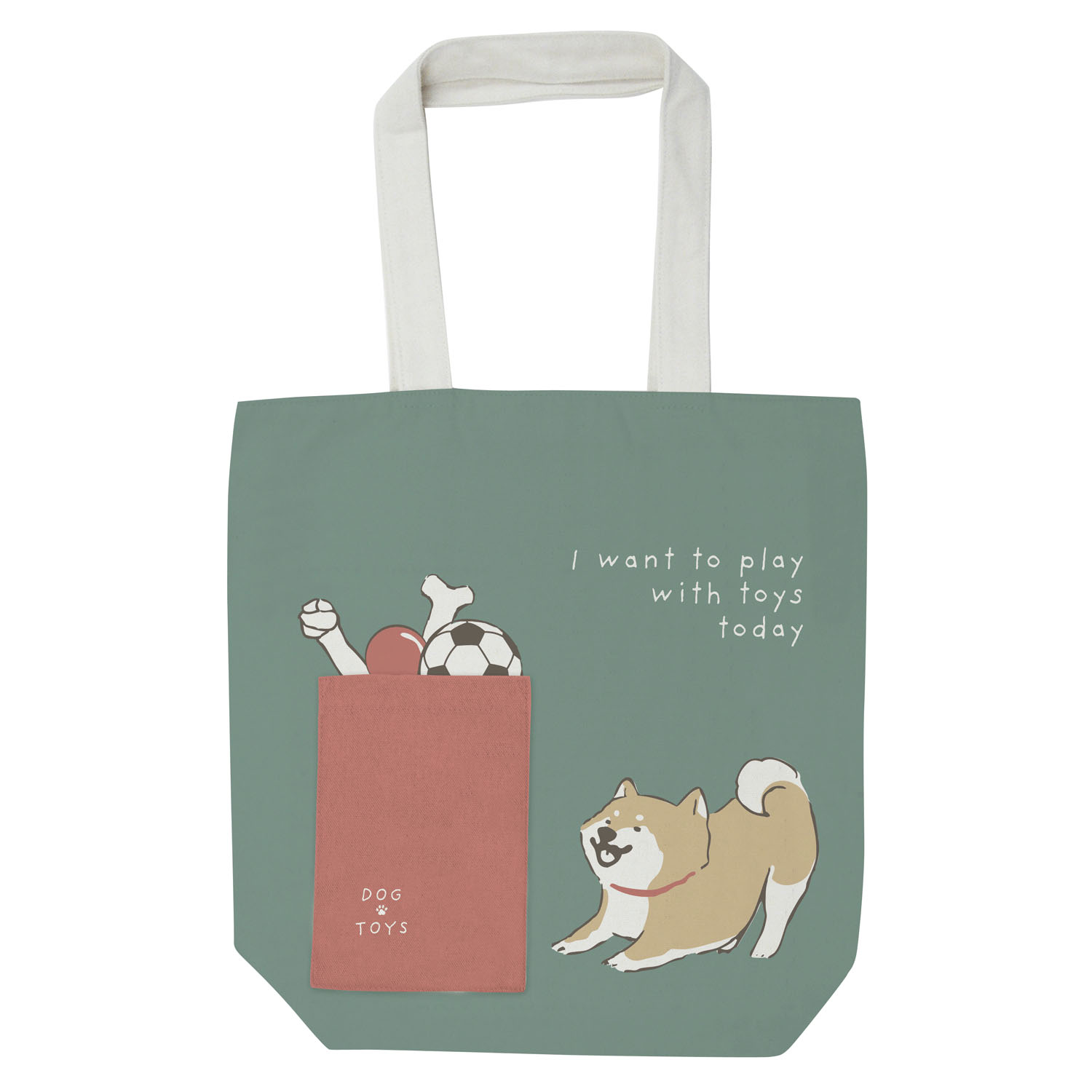 前ポケットトートバッグ しばっころ