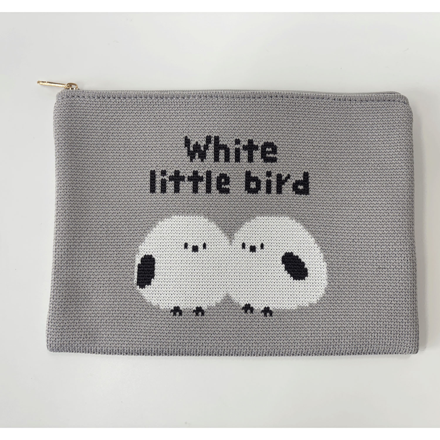 ニットポーチ シマエナガグレー - 画像1