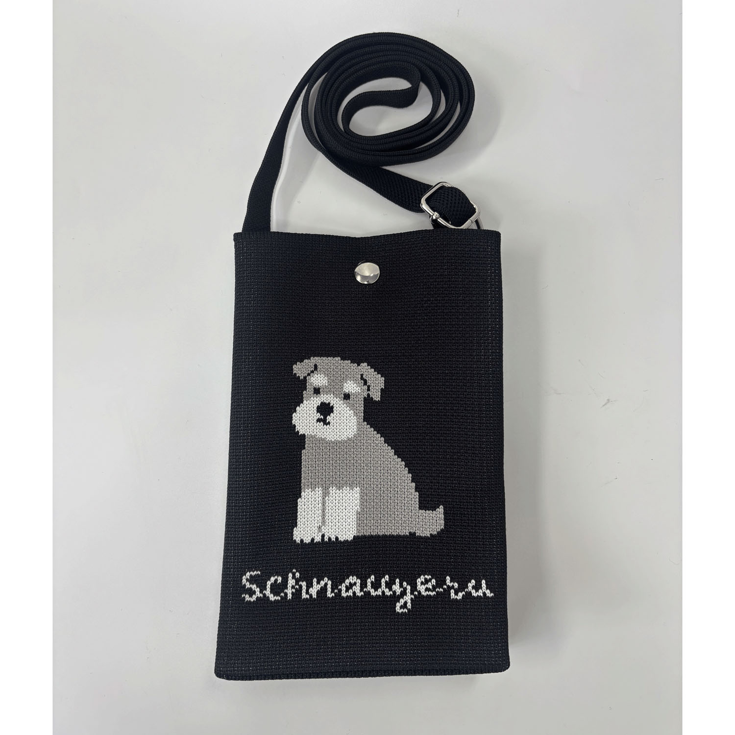 ニットショルダーバッグ シュナウザー ブラック - 画像1