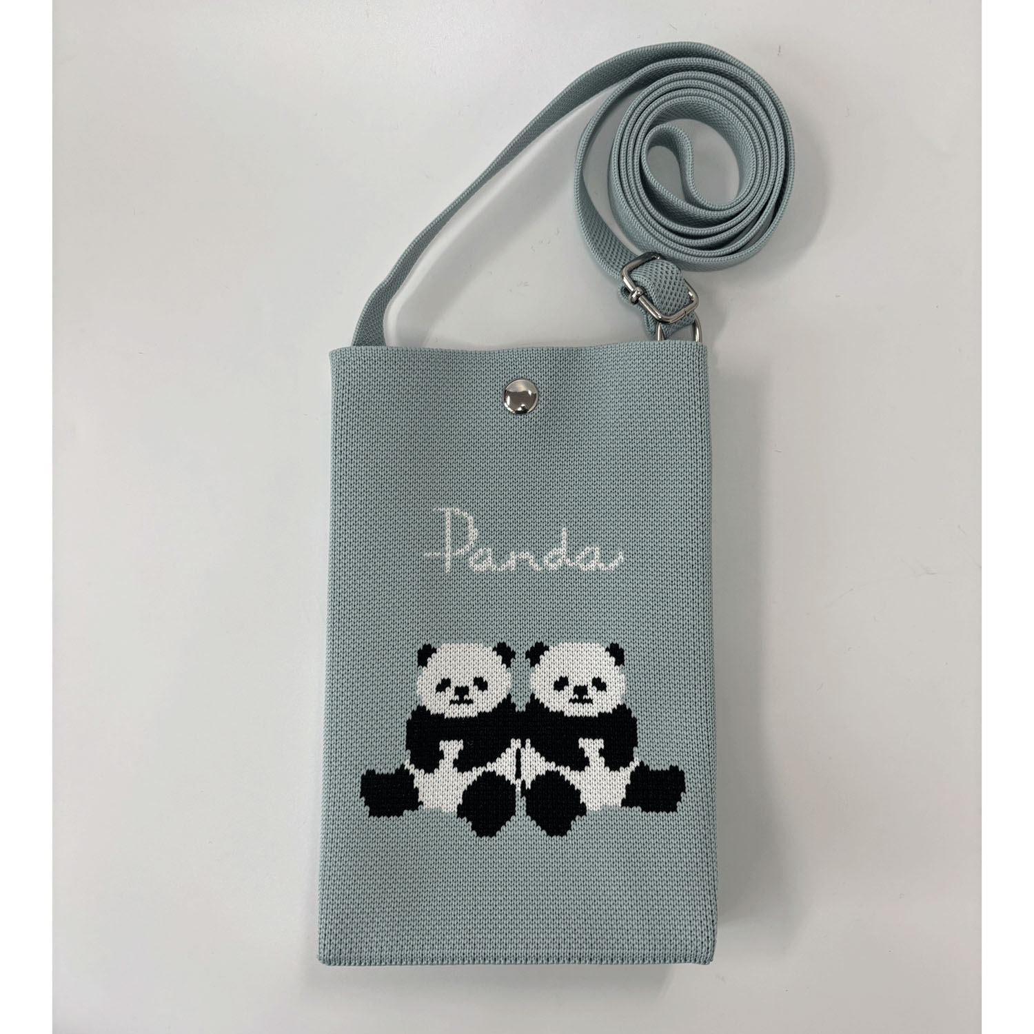 ニットショルダーバッグ 仲良しパンダ - 画像1