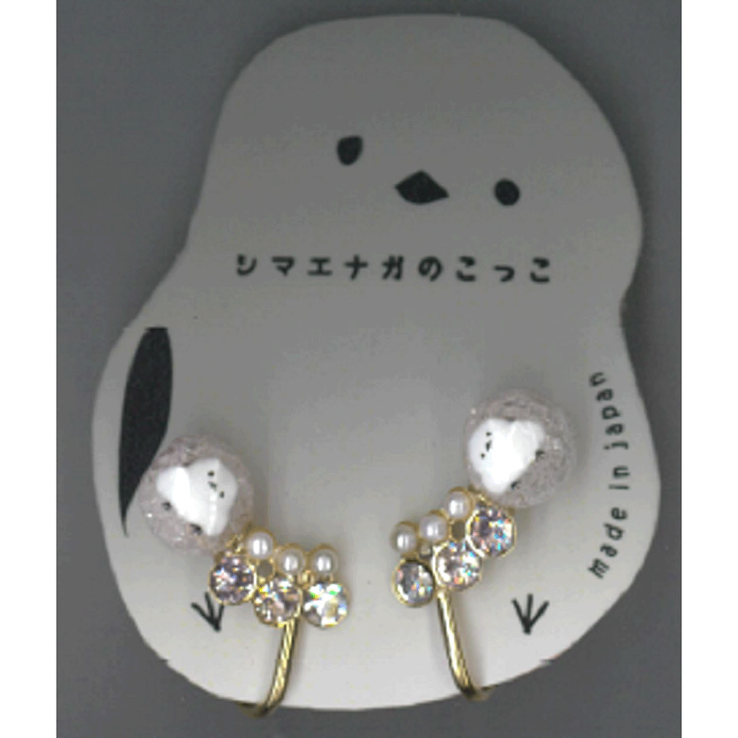 イヤリング シマエナガのこっこ ピンク - 画像1