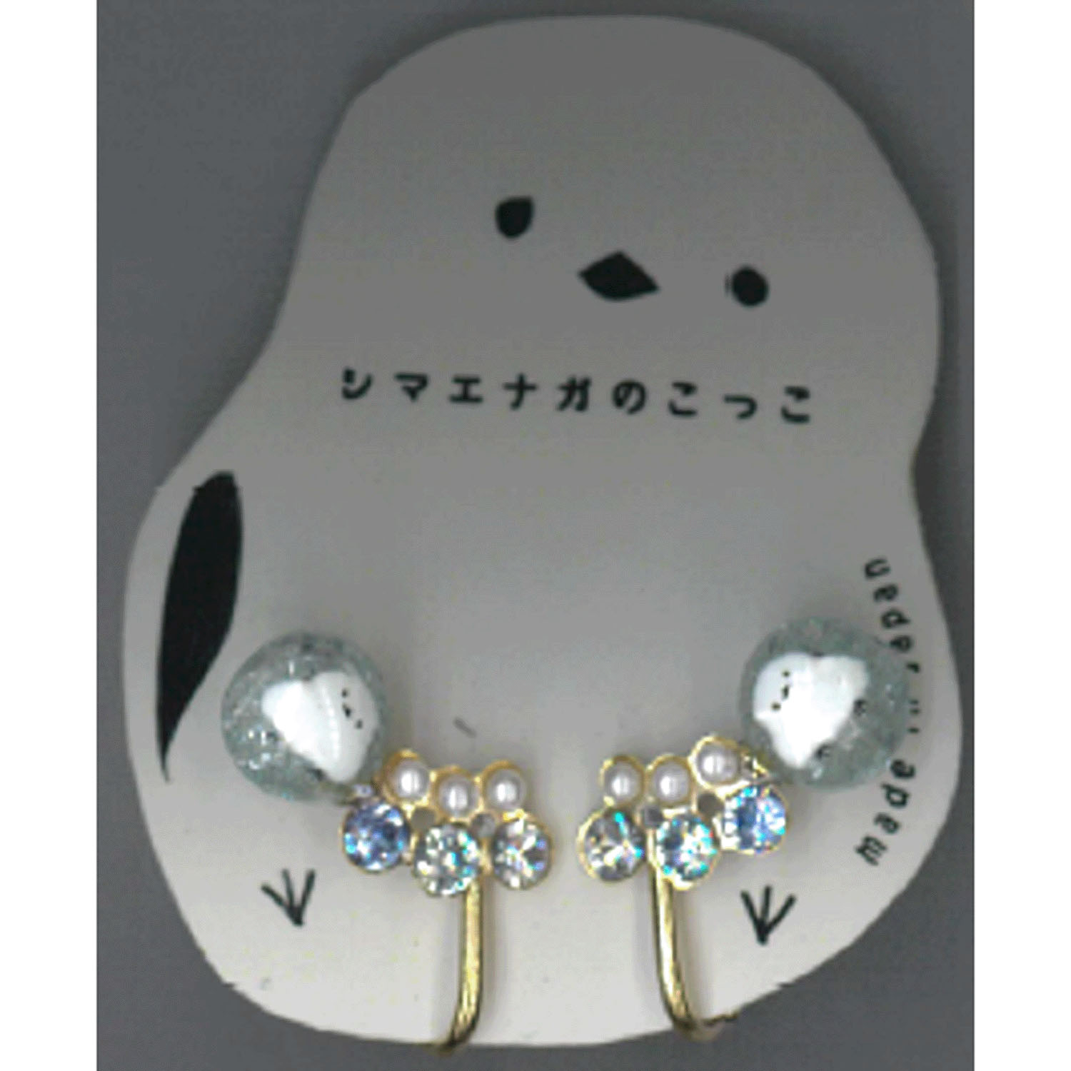 イヤリング シマエナガのこっこ ブルー - 画像1