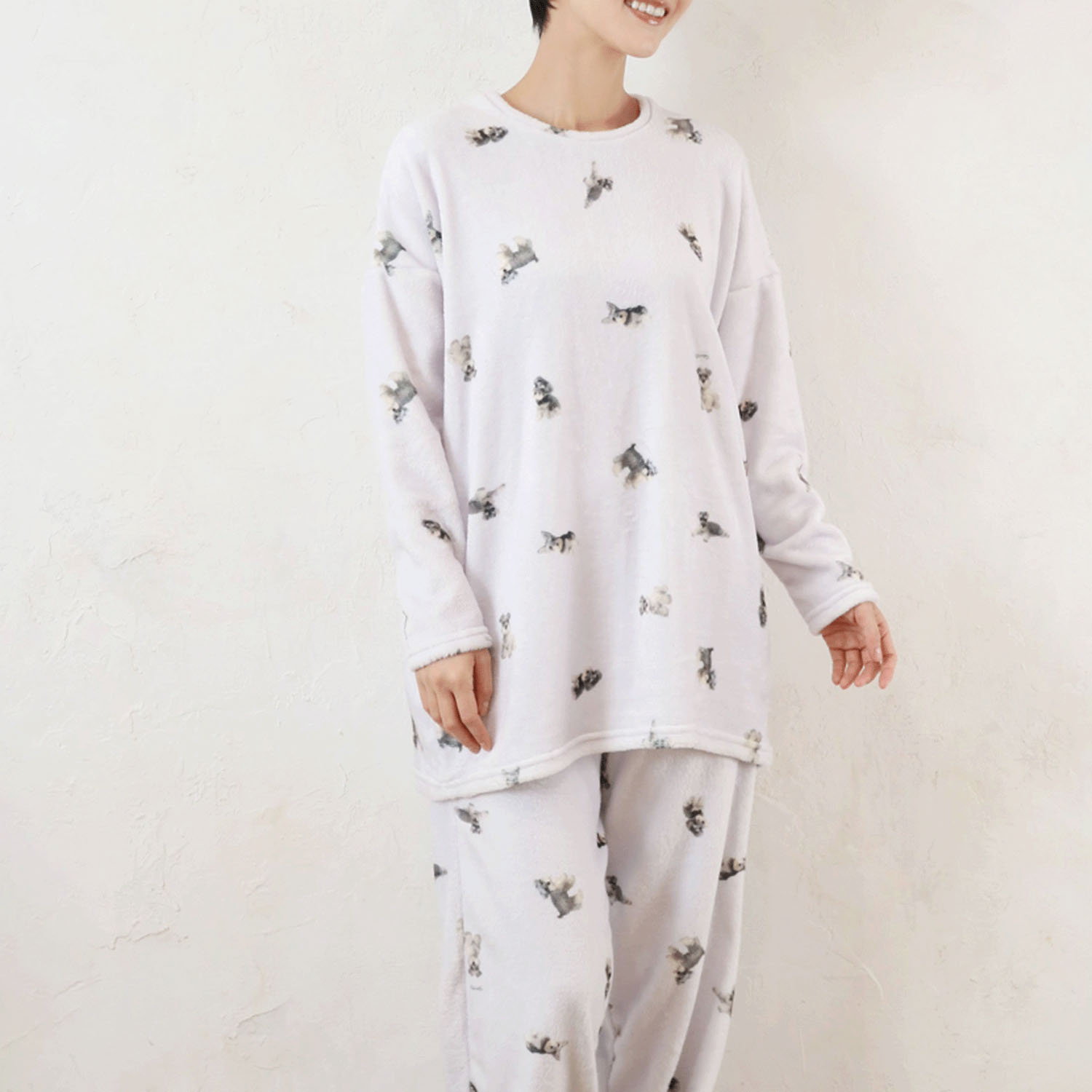 モチーフプリントルームセット起毛 シュナウザー - 画像2