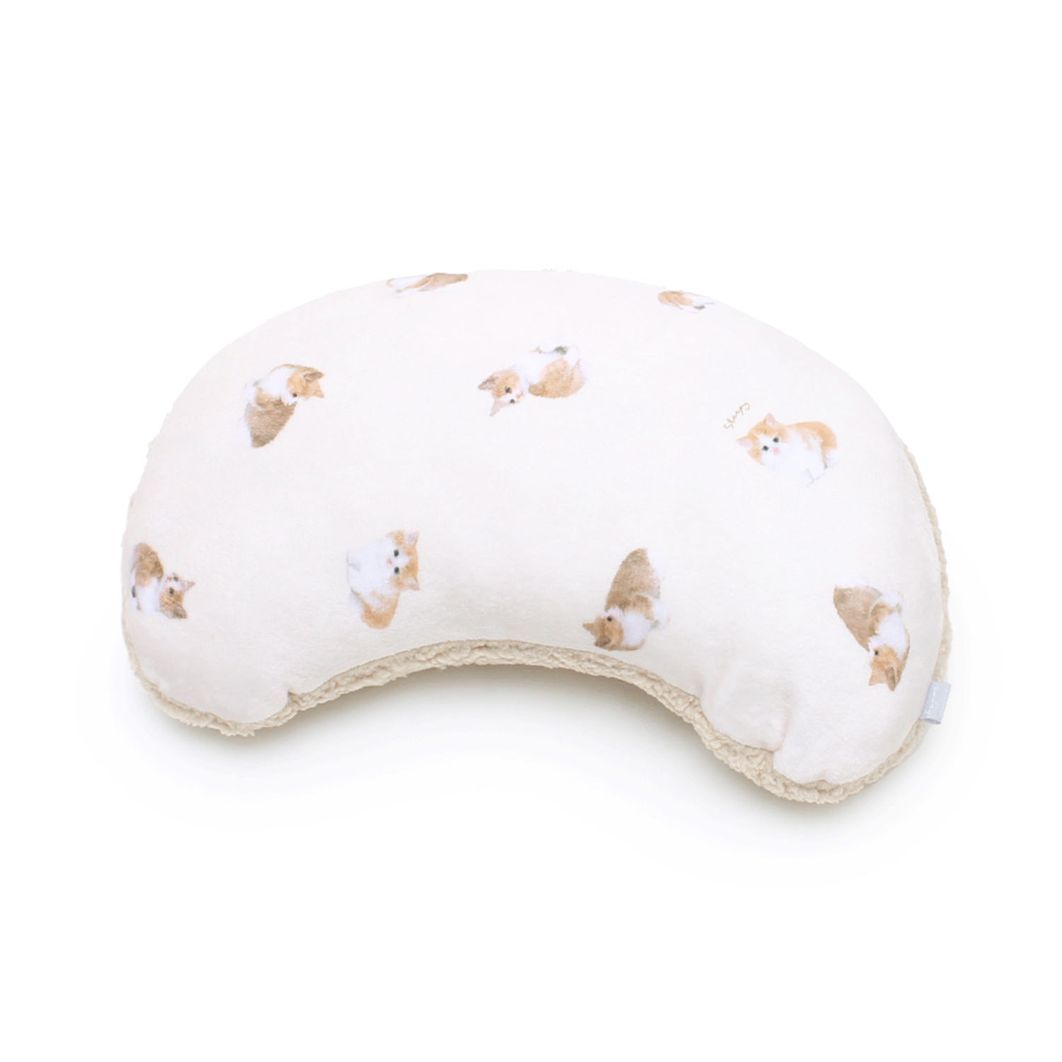 モチーフプリントカーブクッション ネコ - 画像1