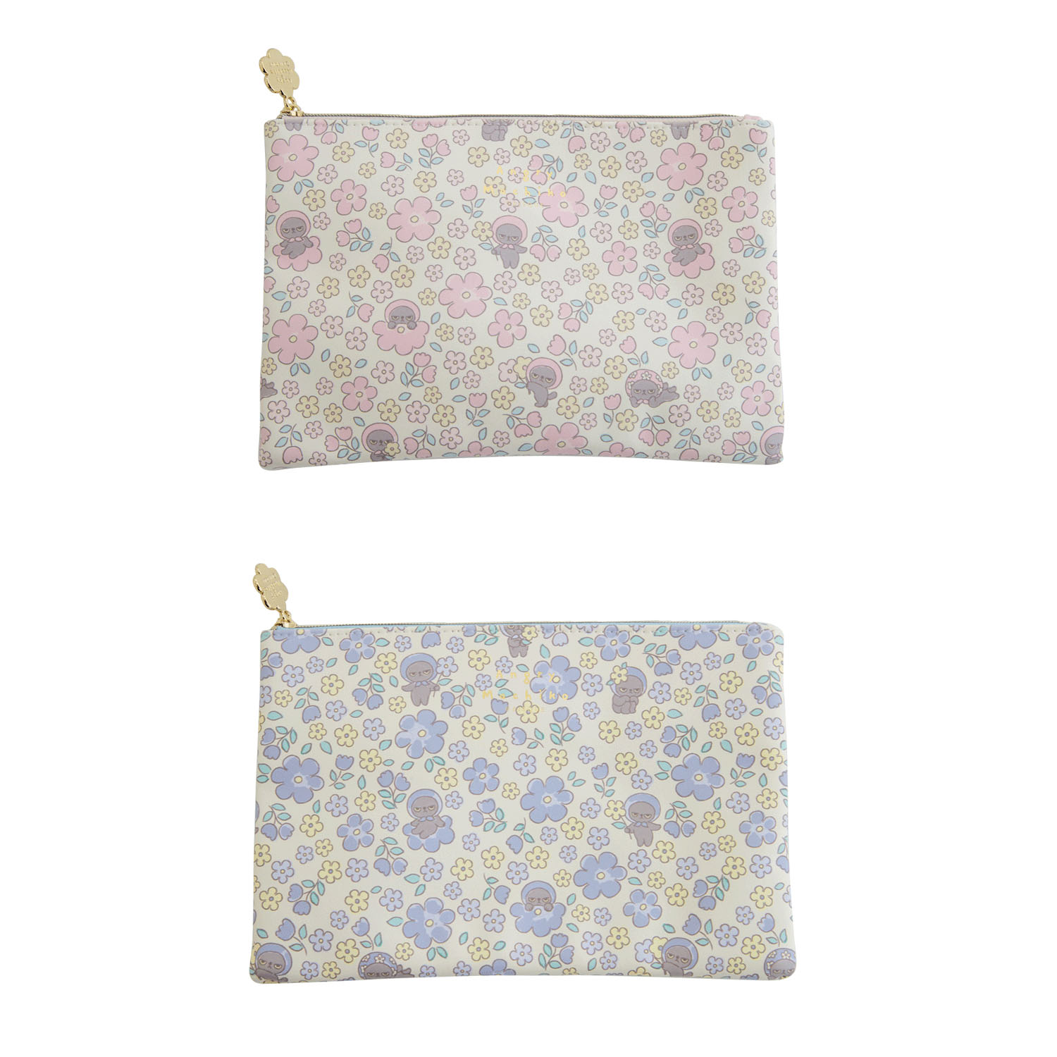 アングリーマチコ フラワー フラットポーチ