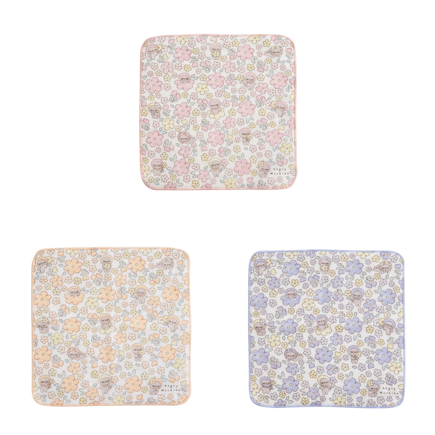 アングリーマチコ フラワー ガーゼハンカチ