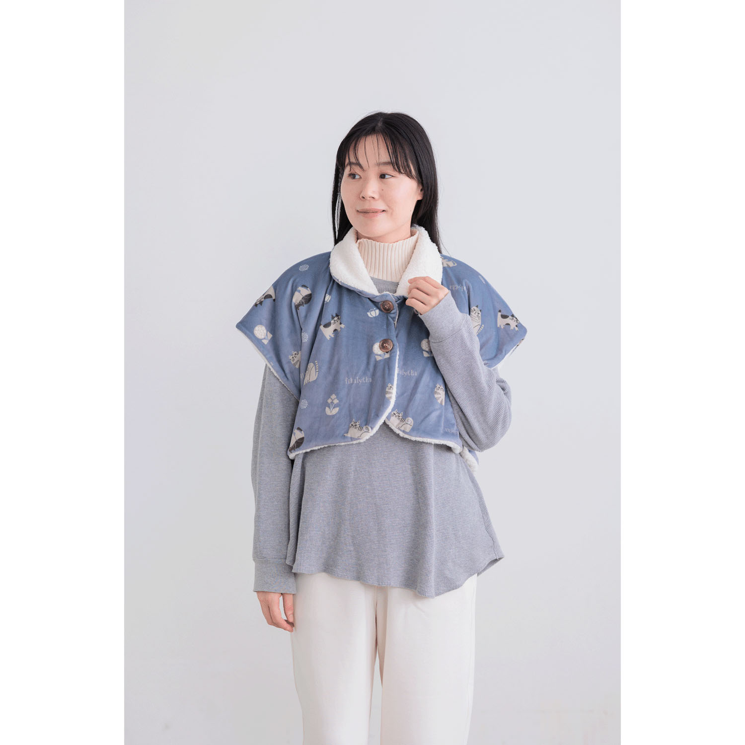 fikalycka フランネル 肩当て グレー - 画像4