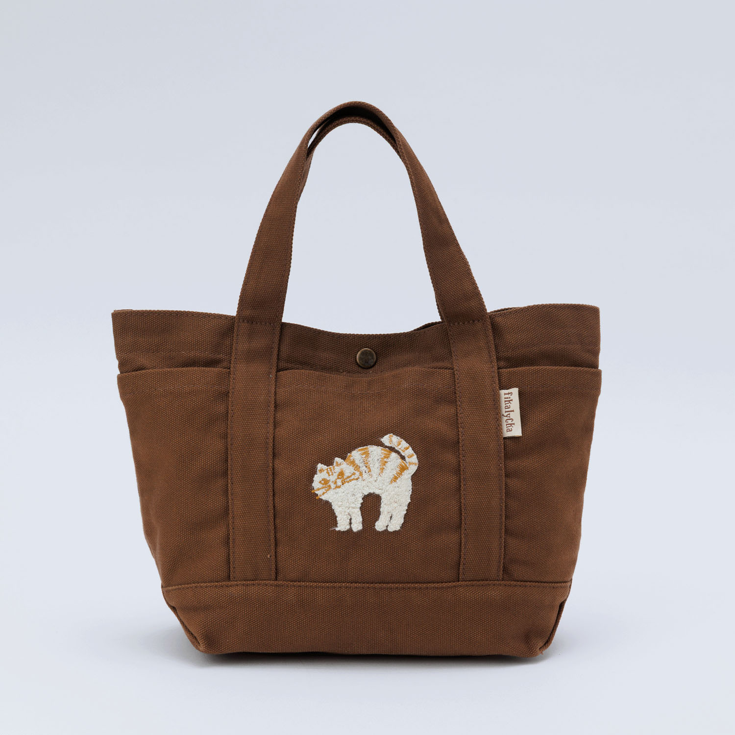 fikalycka 帆布トート サガラ刺繍 ブラウン