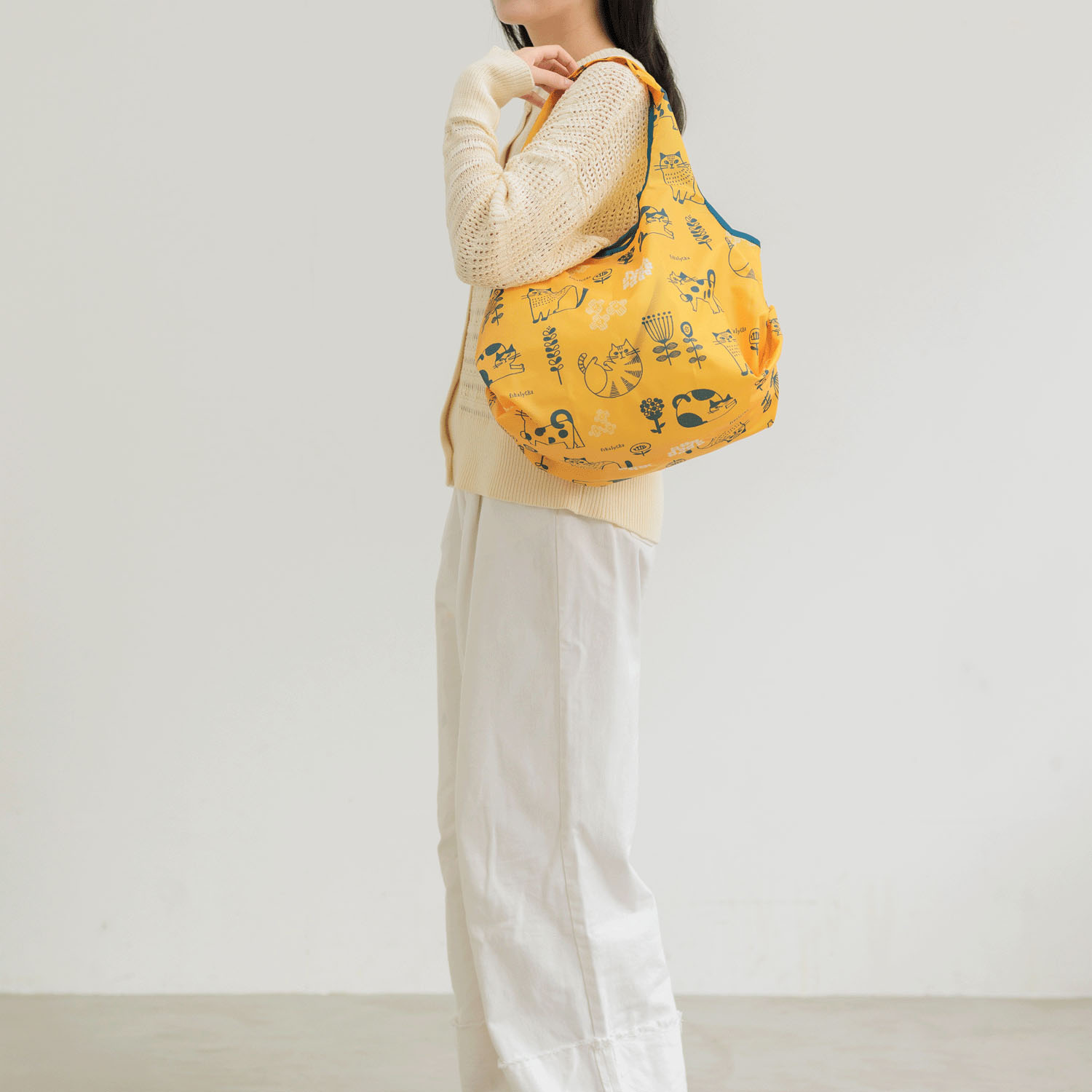 fikalycka 2wayショッピングバッグ フラワーイエロー - 画像4