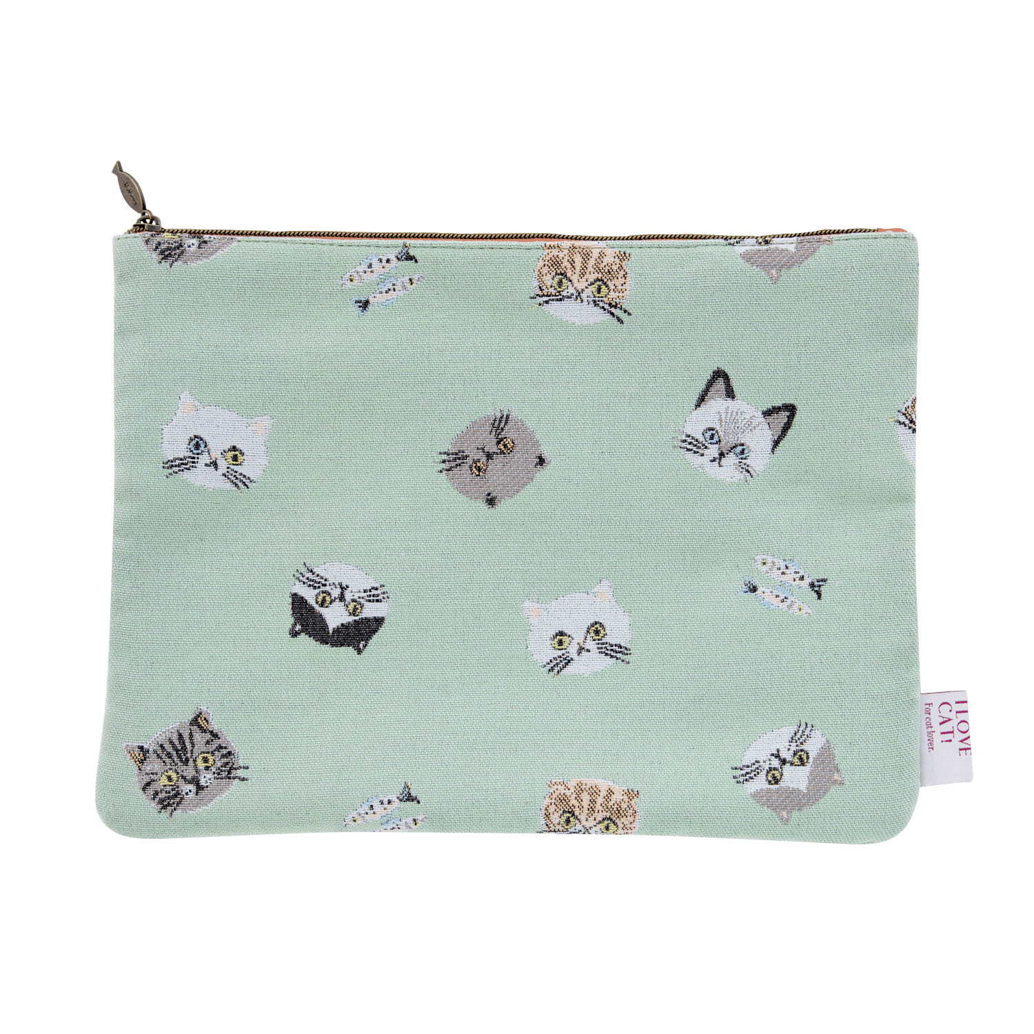 I LOVE CAT！マルチポーチ セージ