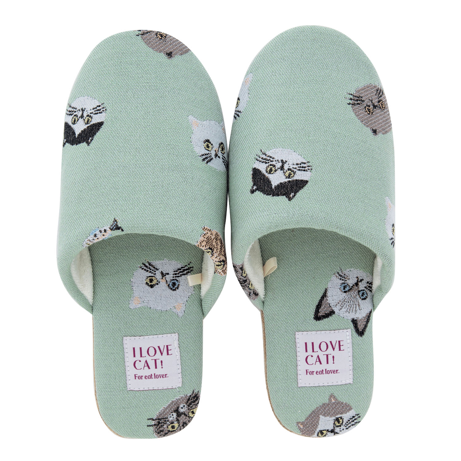 I LOVE CAT！スリッパ セージ