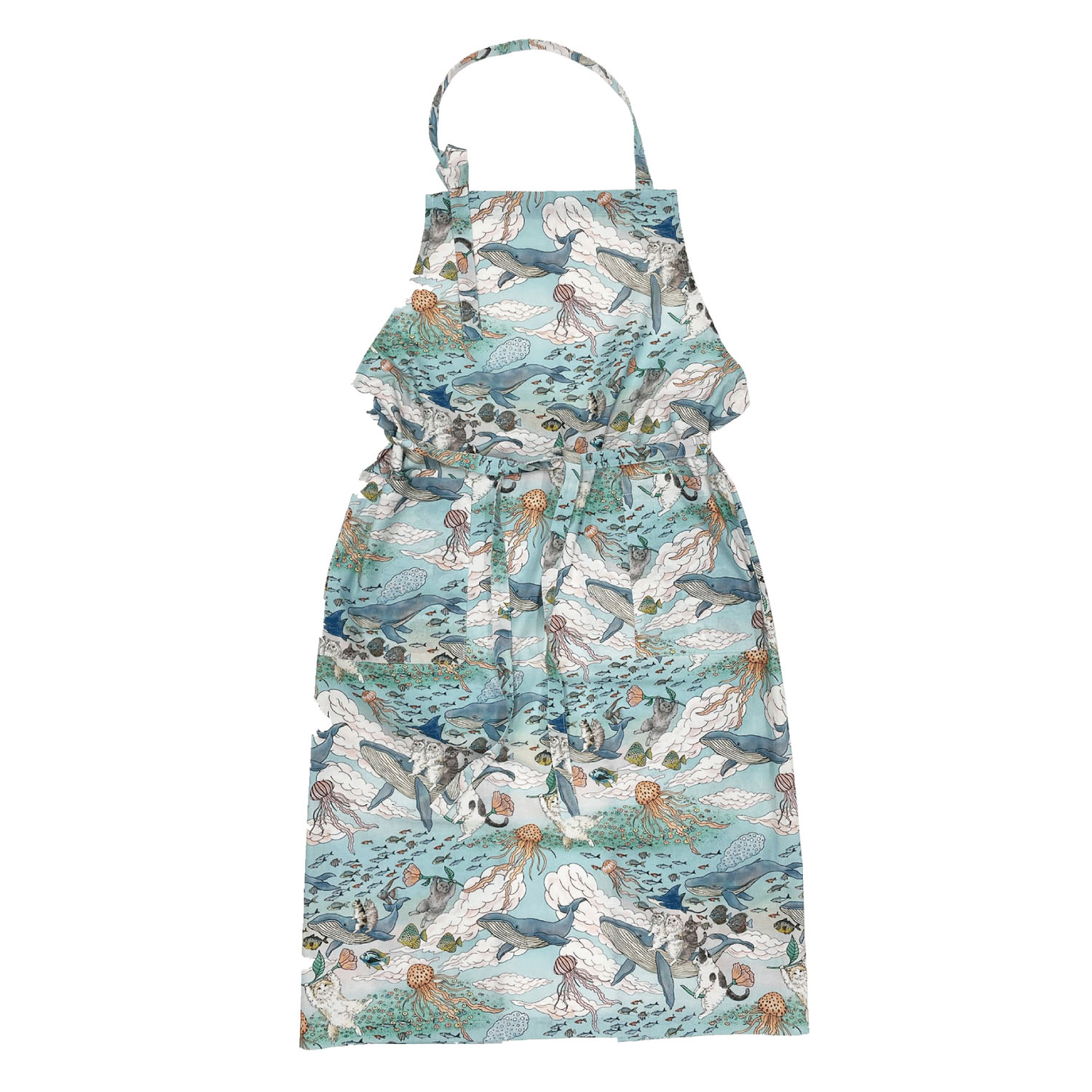 365Cat．Art エプロン 8匹の猫 くじらと宇宙遊泳