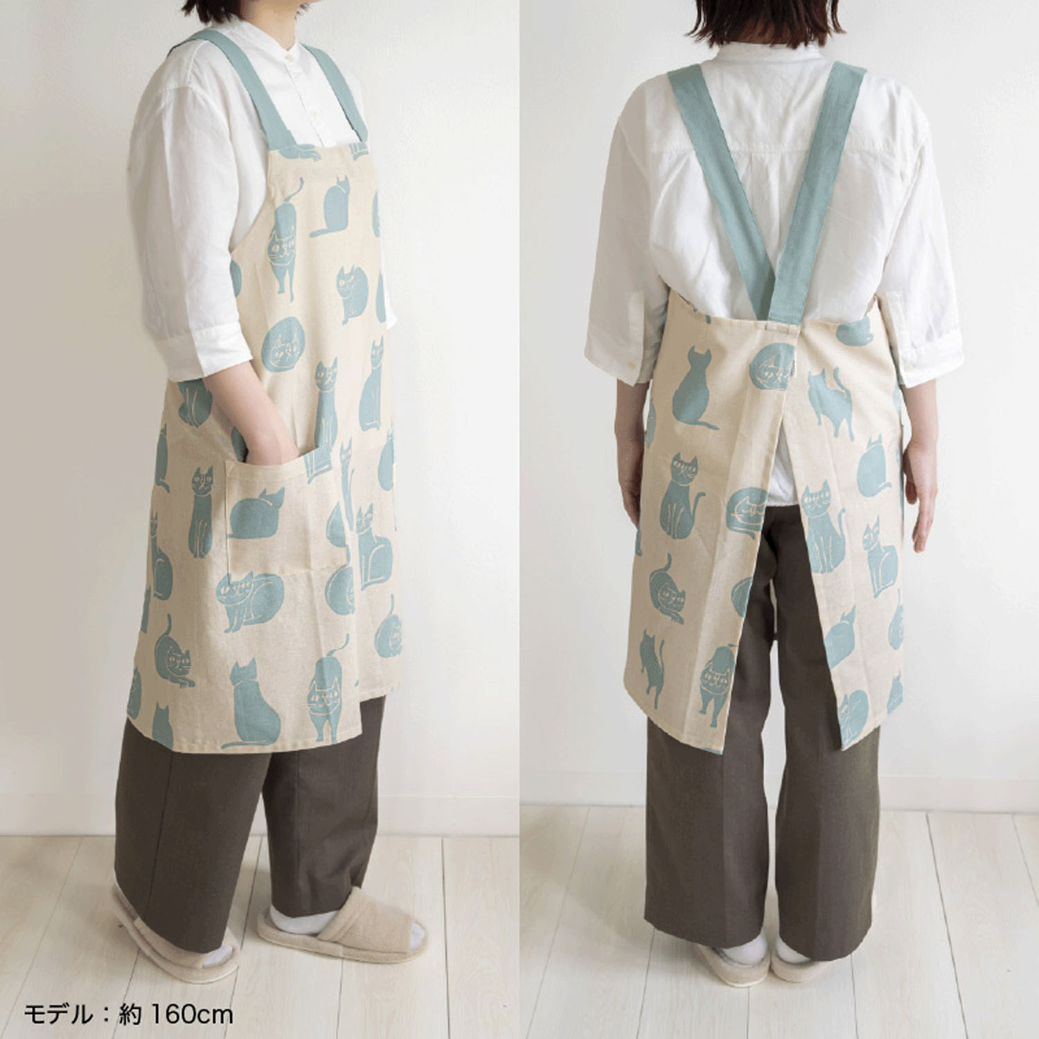 おかべてつろう エプロン ベージュ - 画像2
