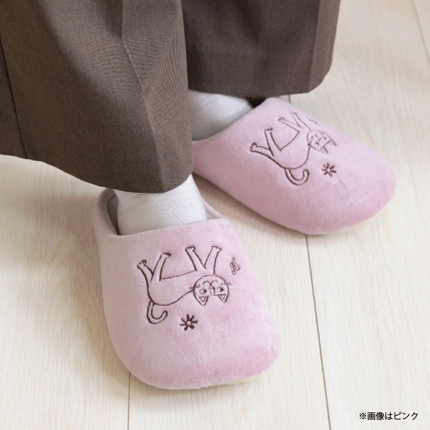 おかべてつろう スリッパ ピンク - 画像2