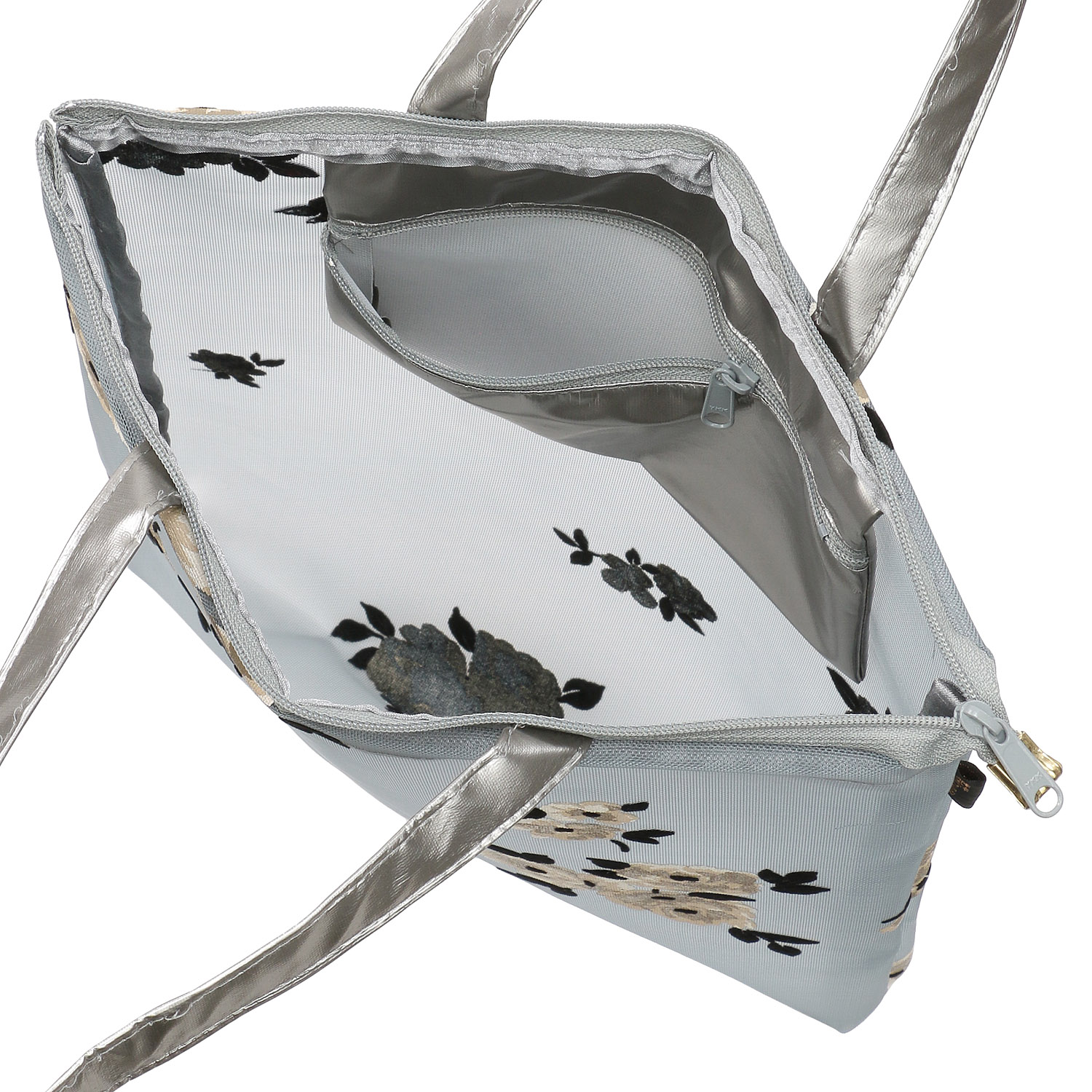 チュール フロッキー花柄手提げバッグ - 画像2