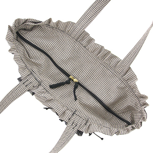 斜めピンタック 底マチ トートバッグ - 画像3