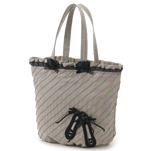 斜めピンタック 底マチ トートバッグ