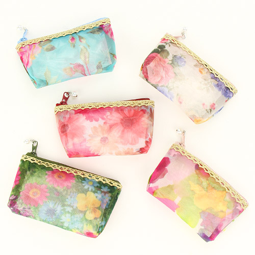 ゴールドテープ メッシュポーチ ミニ （柄アソート5個組） - 画像1