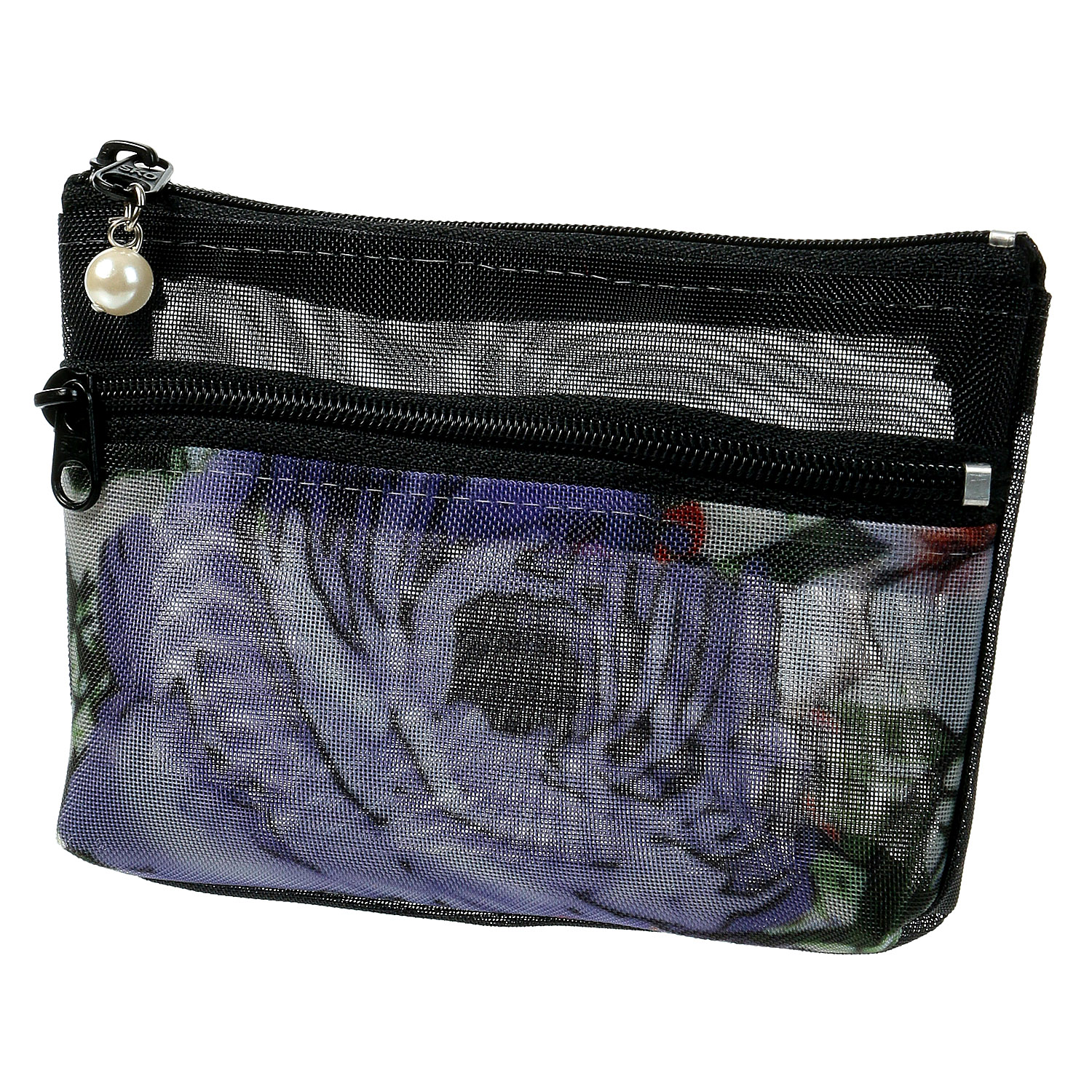 柄メッシュ 2段ファスナーポーチ 小 - 画像7
