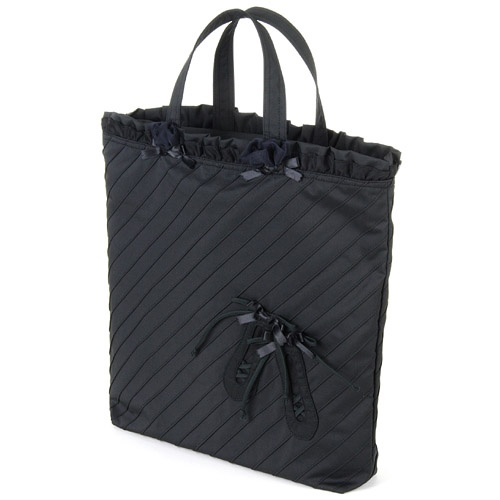 斜めピンタック トゥシューズパッチワーク 手提げバッグ - 画像6