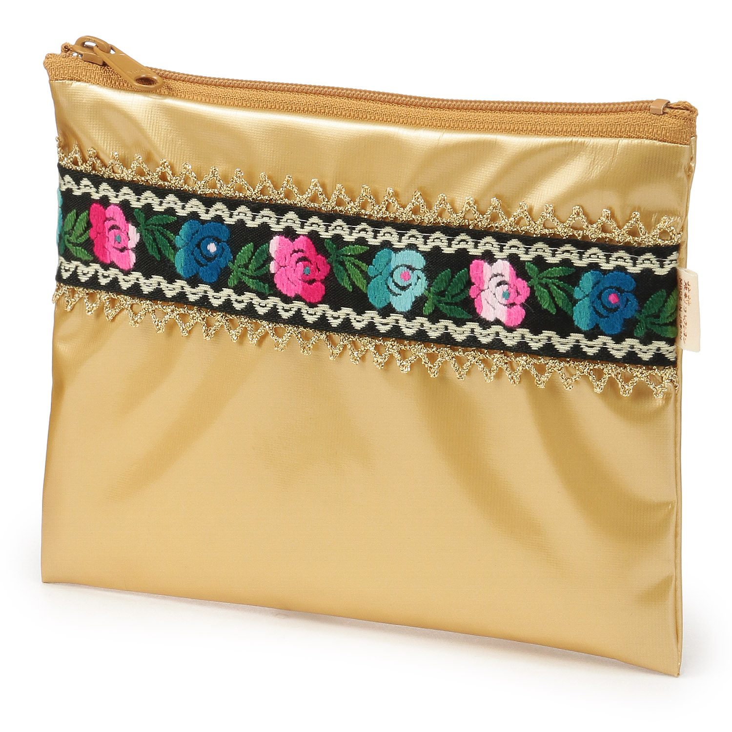 【日本製】 刺繍バラ フラットポーチ - 画像5