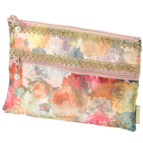 オーガンジー 2段ファスナー平ポーチ - 画像11