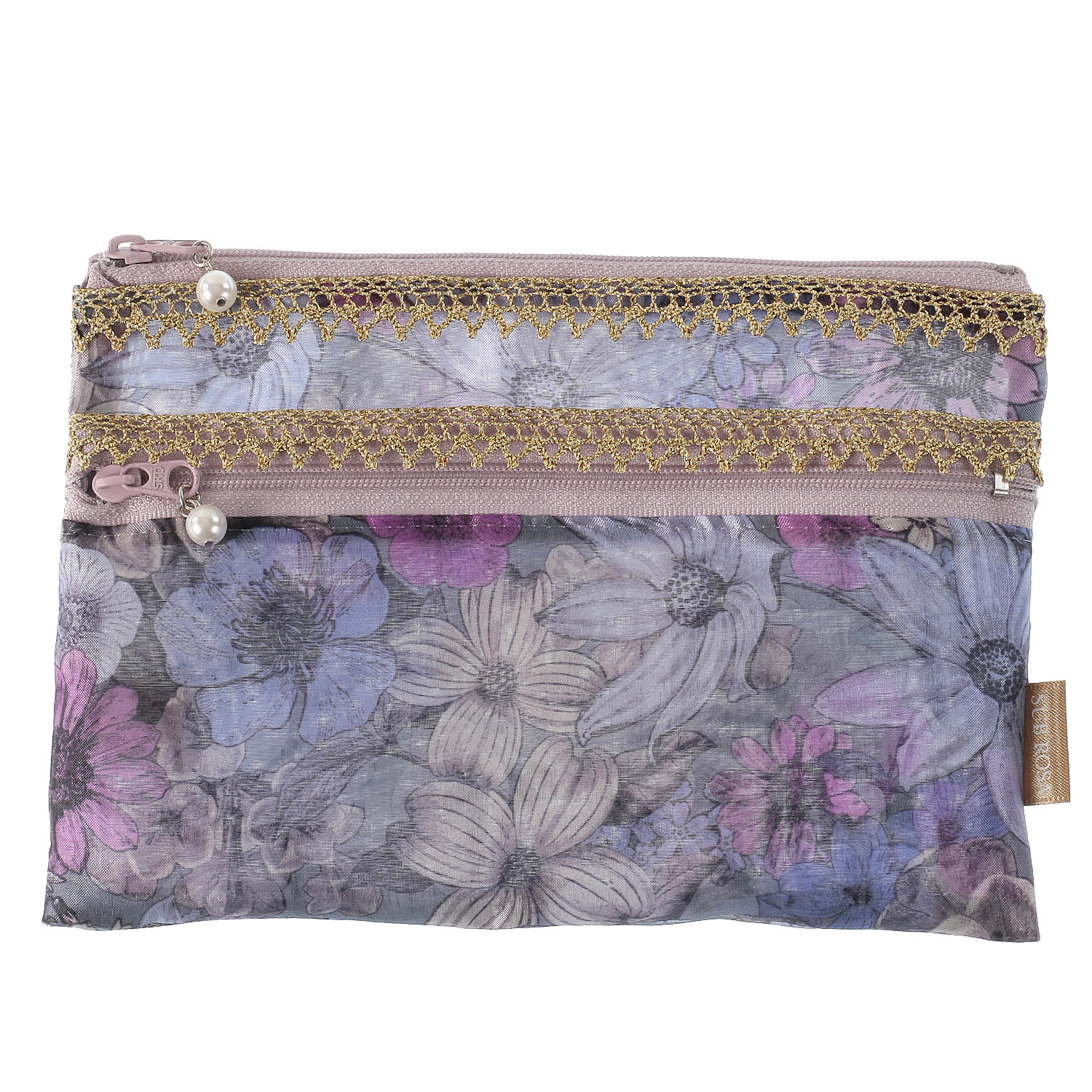 オーガンジー 2段ファスナー平ポーチ - 画像14