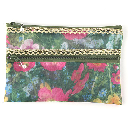 オーガンジー 2段ファスナー平ポーチ - 画像4