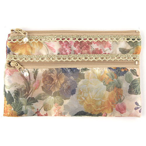 オーガンジー 2段ファスナー平ポーチ - 画像5