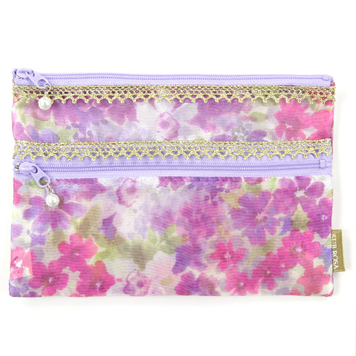 オーガンジー 2段ファスナー平ポーチ - 画像10