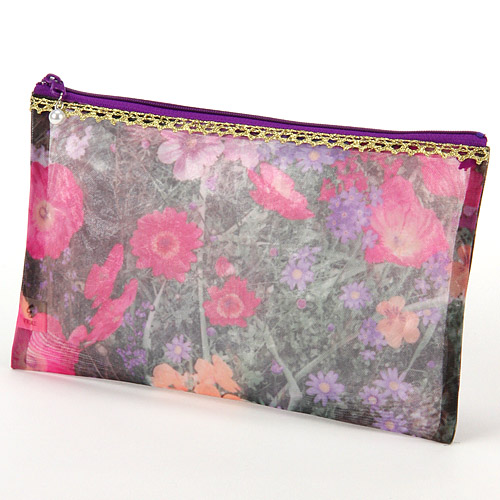 ココロ ゴールドテープ メッシュポーチ 横長平型