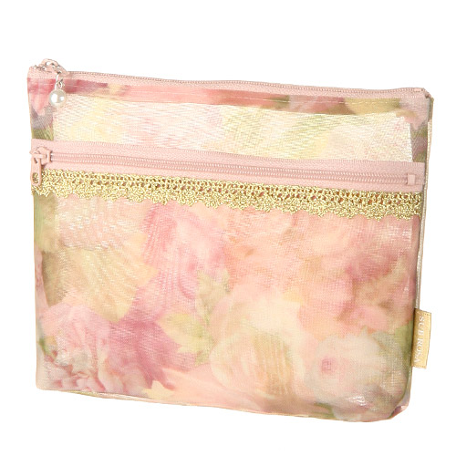 ゴールドテープ メッシュ 前ファスナーポケット付ポーチ - 画像1