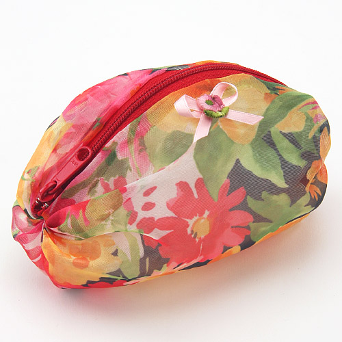 オーガンジー 俵型ポーチ （柄アソート3個組） - 画像2