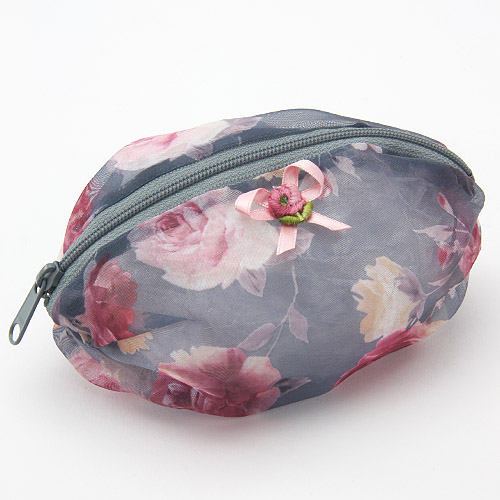 オーガンジー 俵型ポーチ （柄アソート3個組） - 画像4