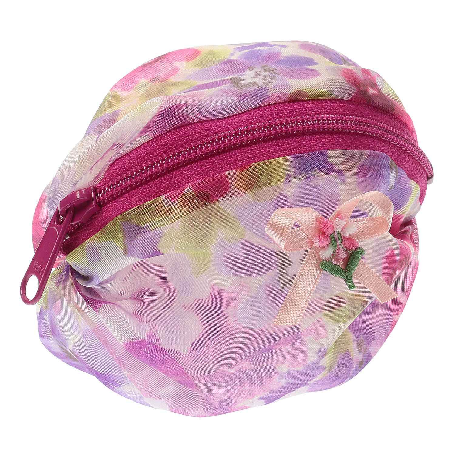 オーガンジー 楕円型ポーチ （柄アソート5個セット） - 画像4