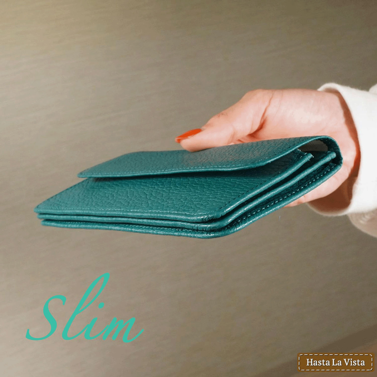 【イタリアンレザー】 日本製 スリムかぶせ長財布 - 画像12