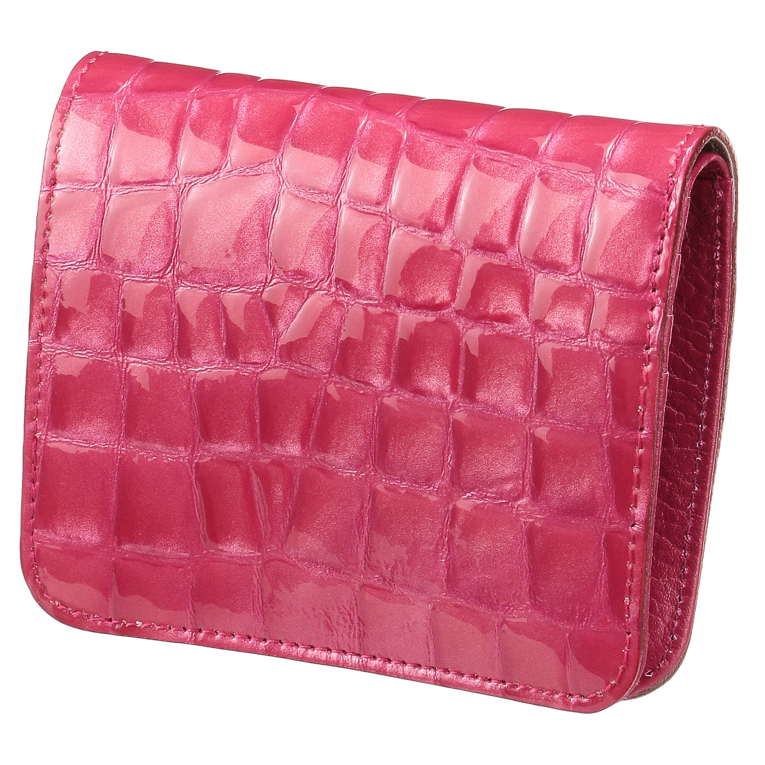 【日本製】エナメルクロコ 2つ折り財布 - 画像4