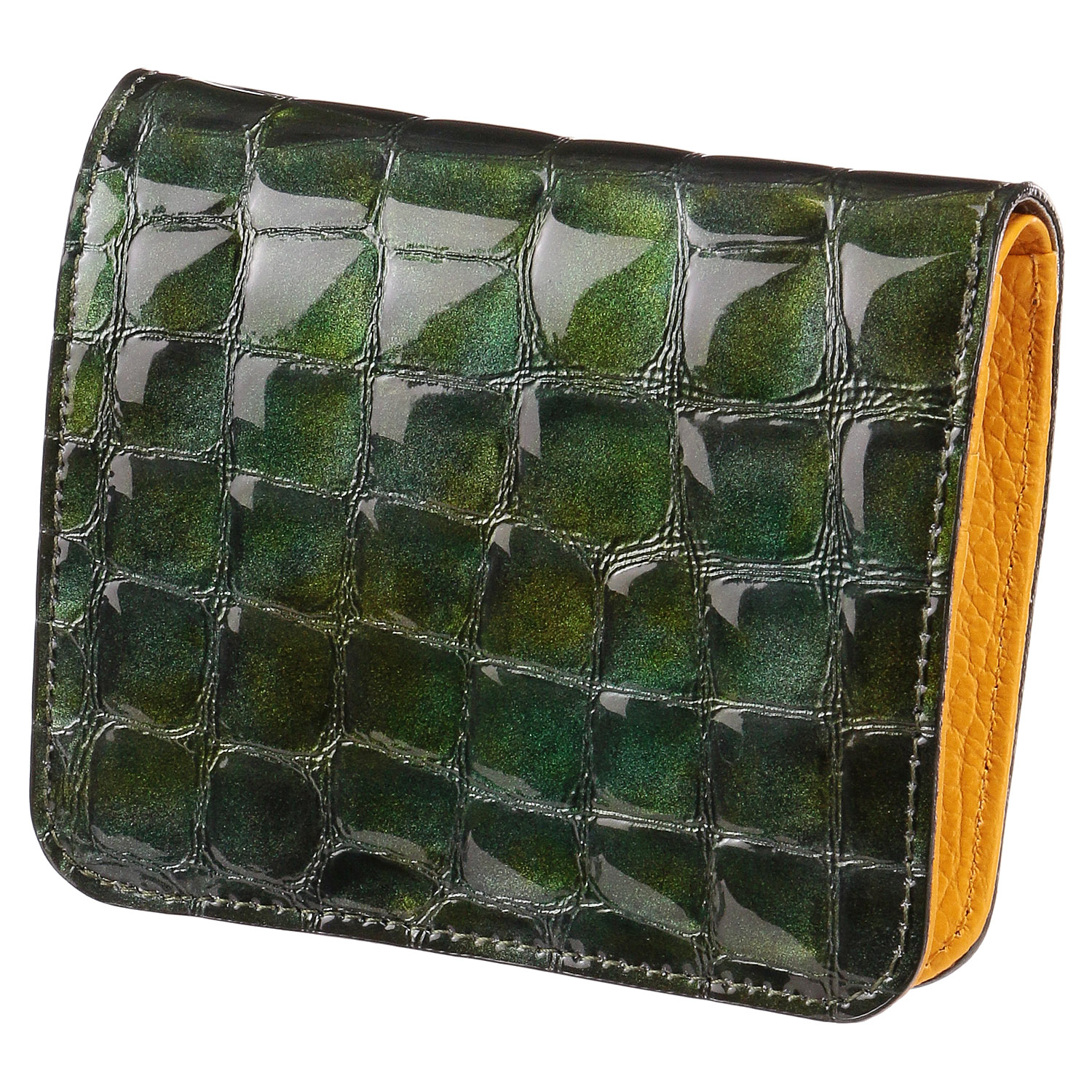 【日本製】エナメルクロコ 2つ折り財布 - 画像8