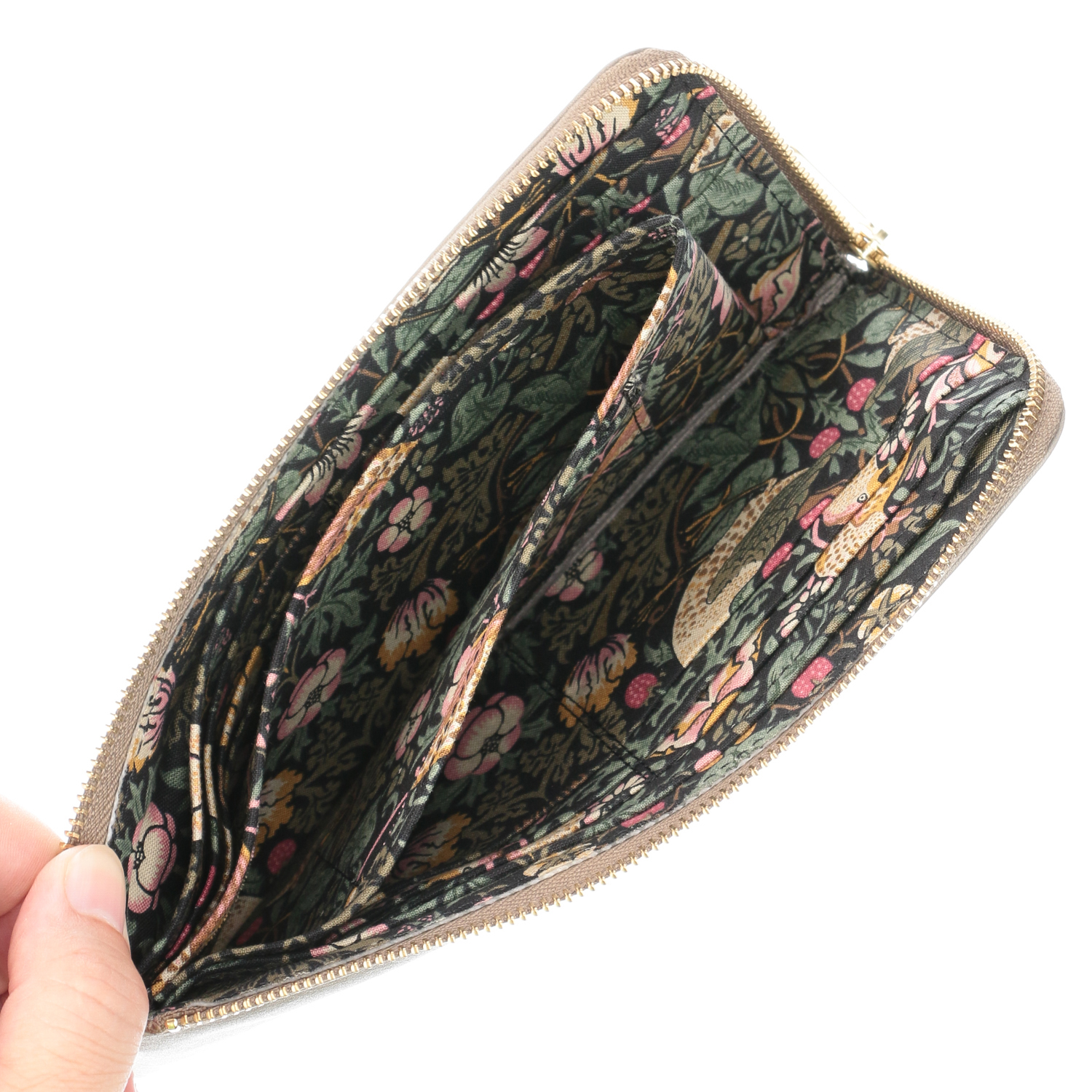 ディア調 モリス型押し L字ファスナー長財布 - 画像8