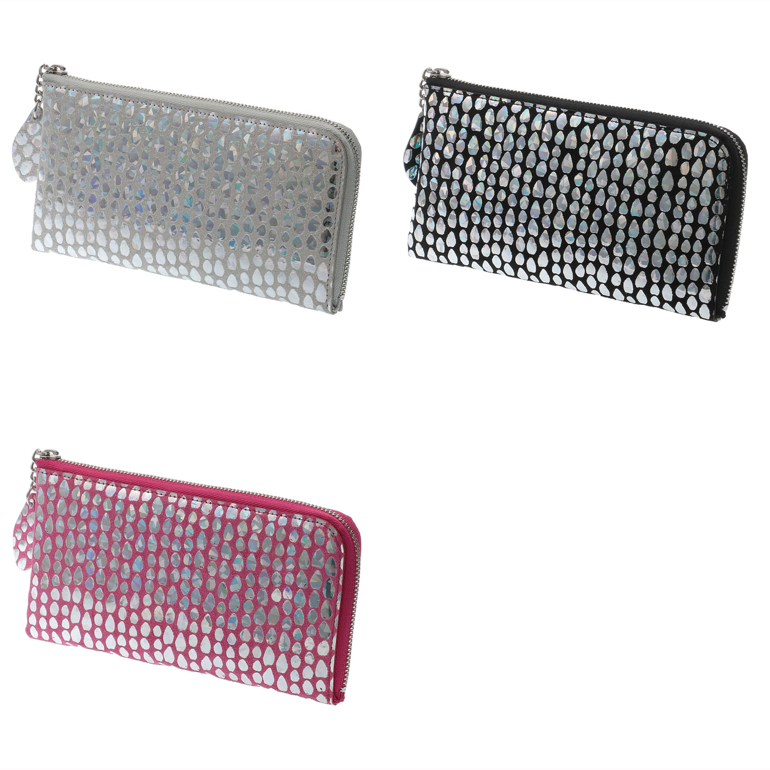 【日本製】 PigエナメルキラキラL字長財布