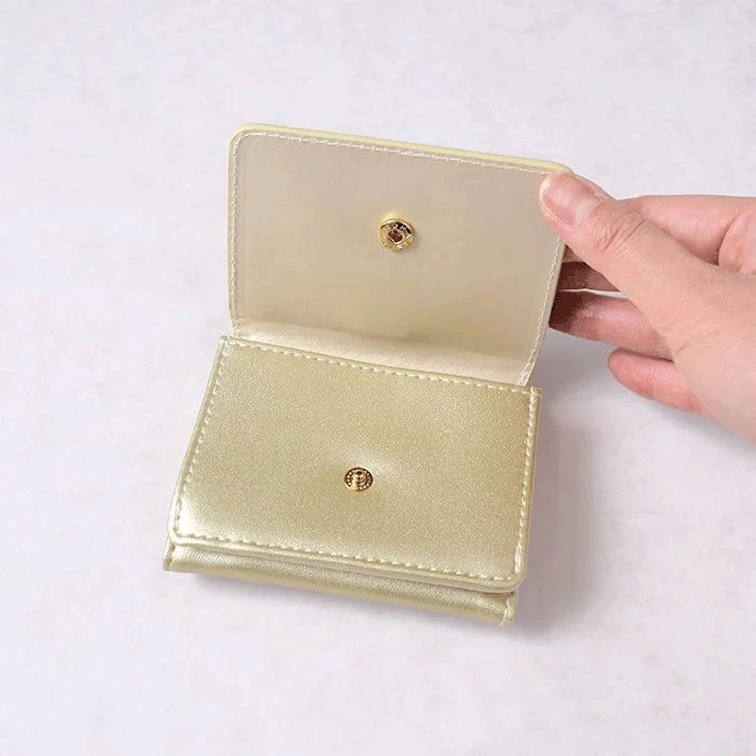 リボン×メタリックカラー ミニウォレット - 画像4