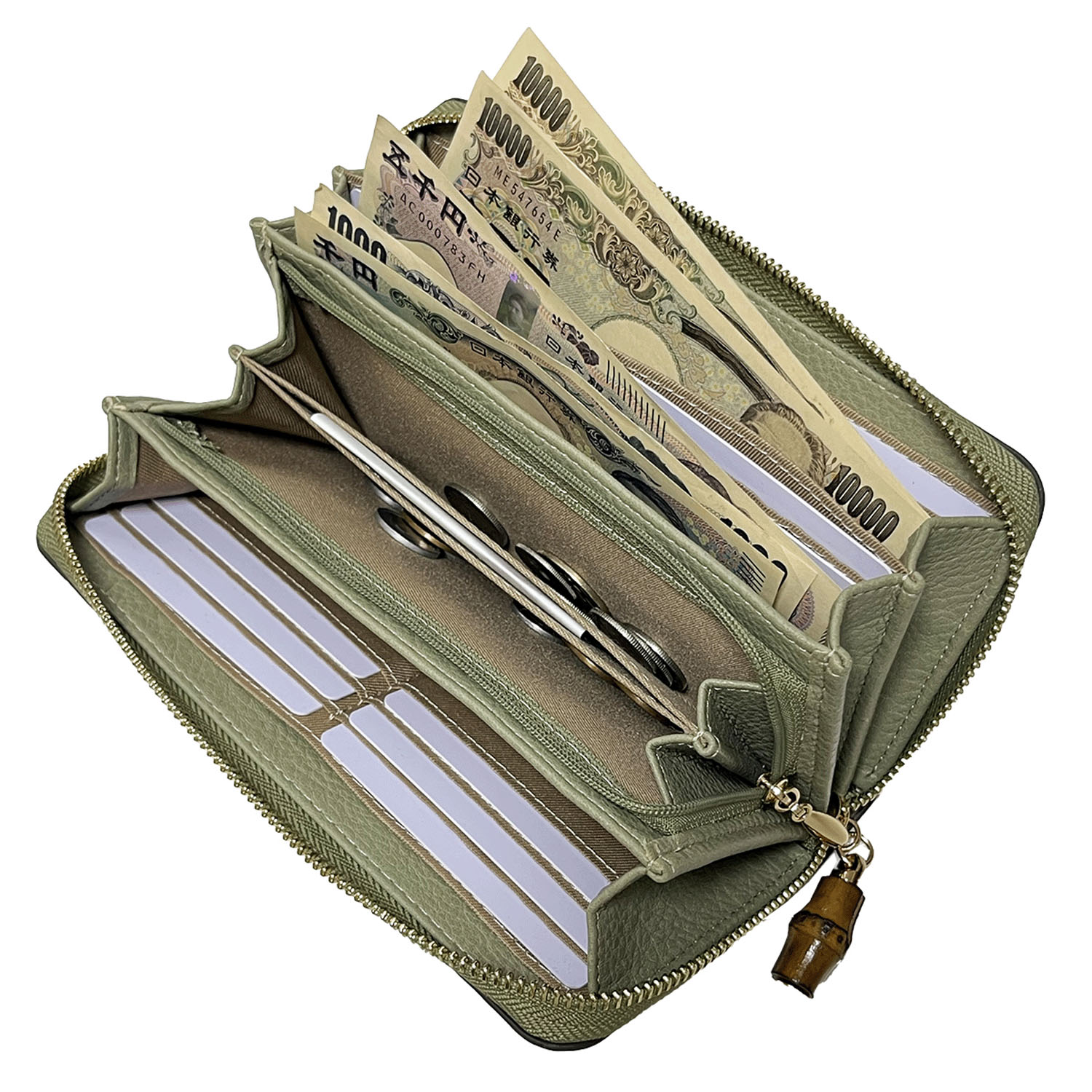 バンブー ラウンドファスナー長財布 - 画像10