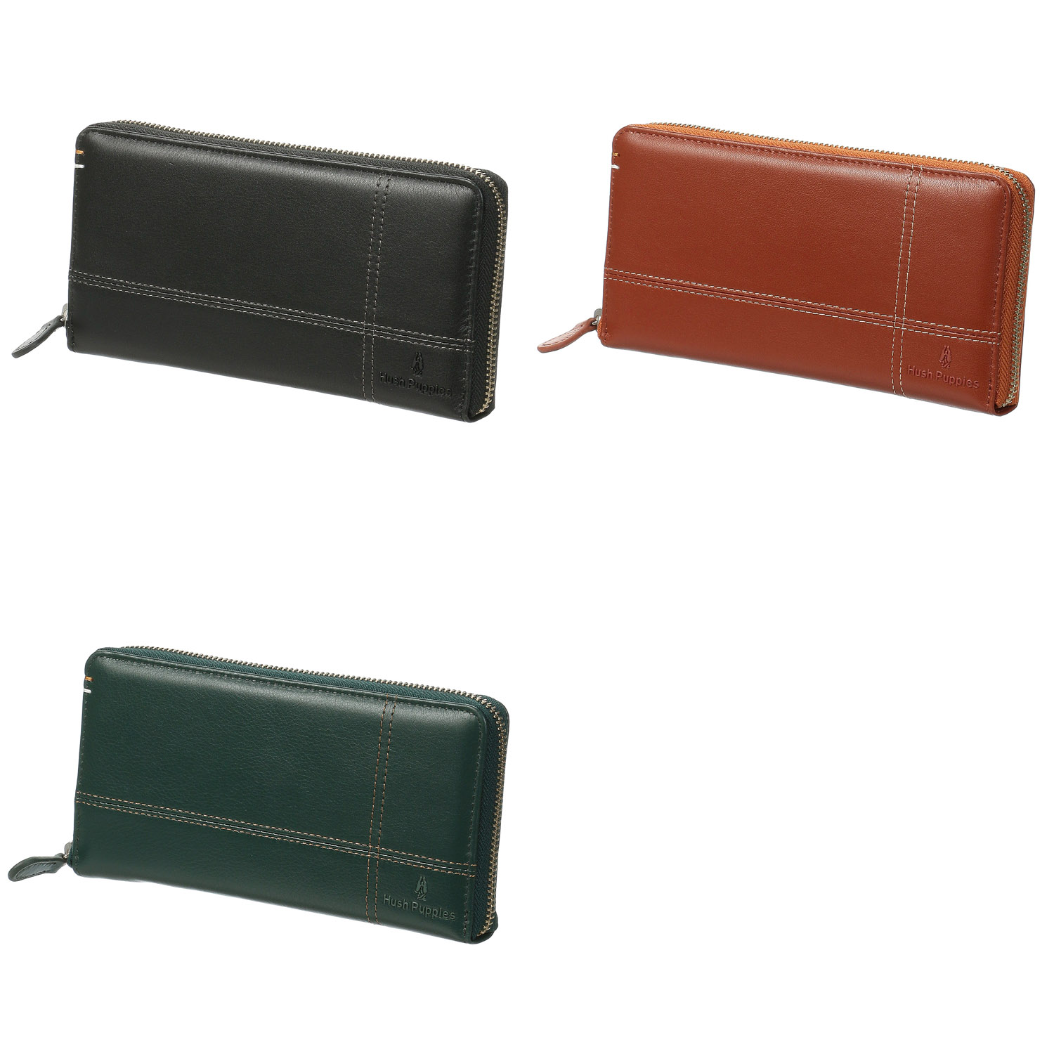 【ハッシュパピー】 クロスステッチ ラウンドファスナー長財布 - 画像1