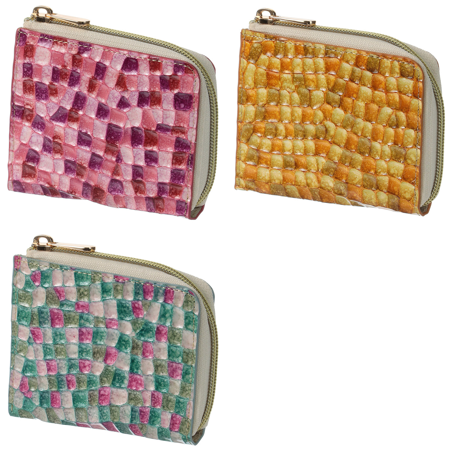 イタリアンレザーL字ファスナーミニ財布